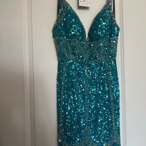 Sequin Teal Dress